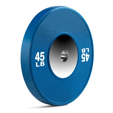 Good quality Competition Barbell set Colored solid rubber bumper weight lifting plates